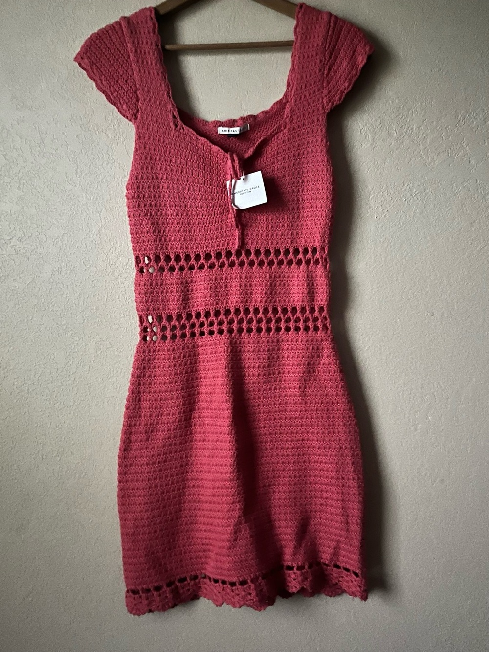 American Eagle Crochet Knit Dress